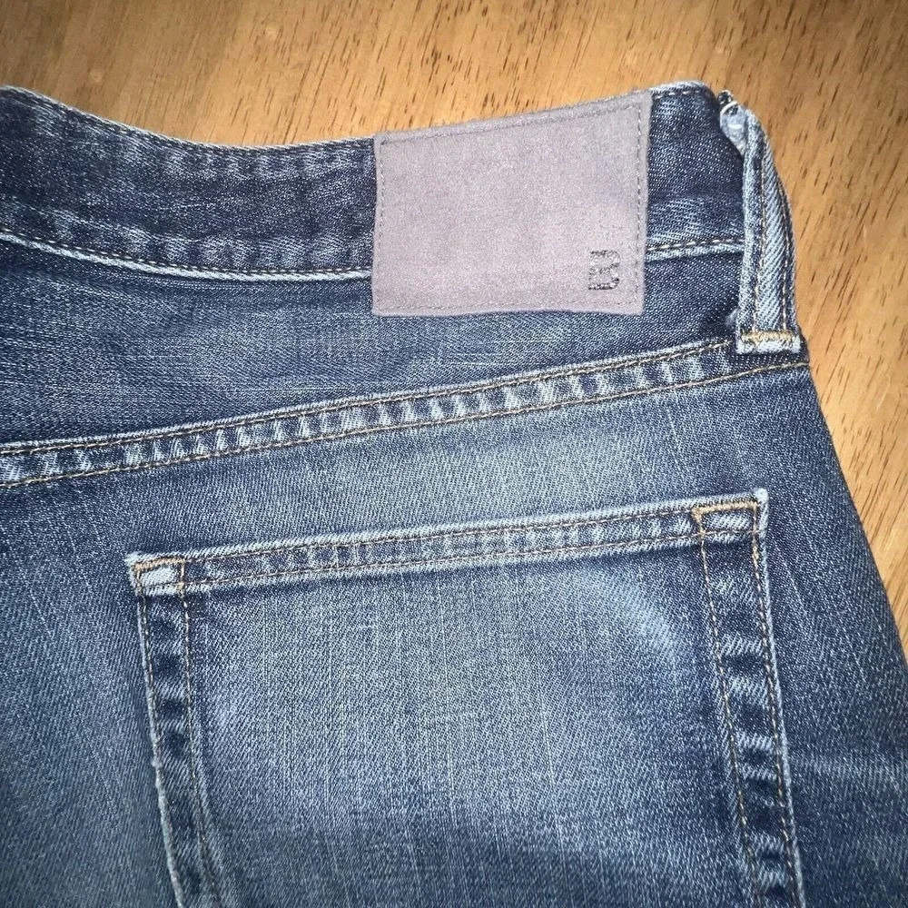 Bonobos Denim Men's Straight Leg Jeans - Size 34x36 Distressed Dark Wash